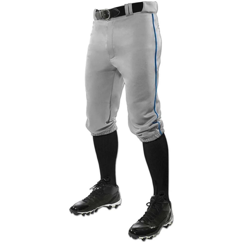 NWT!  Champro men’s gray baseball knickers with navy stripe, men’s size small